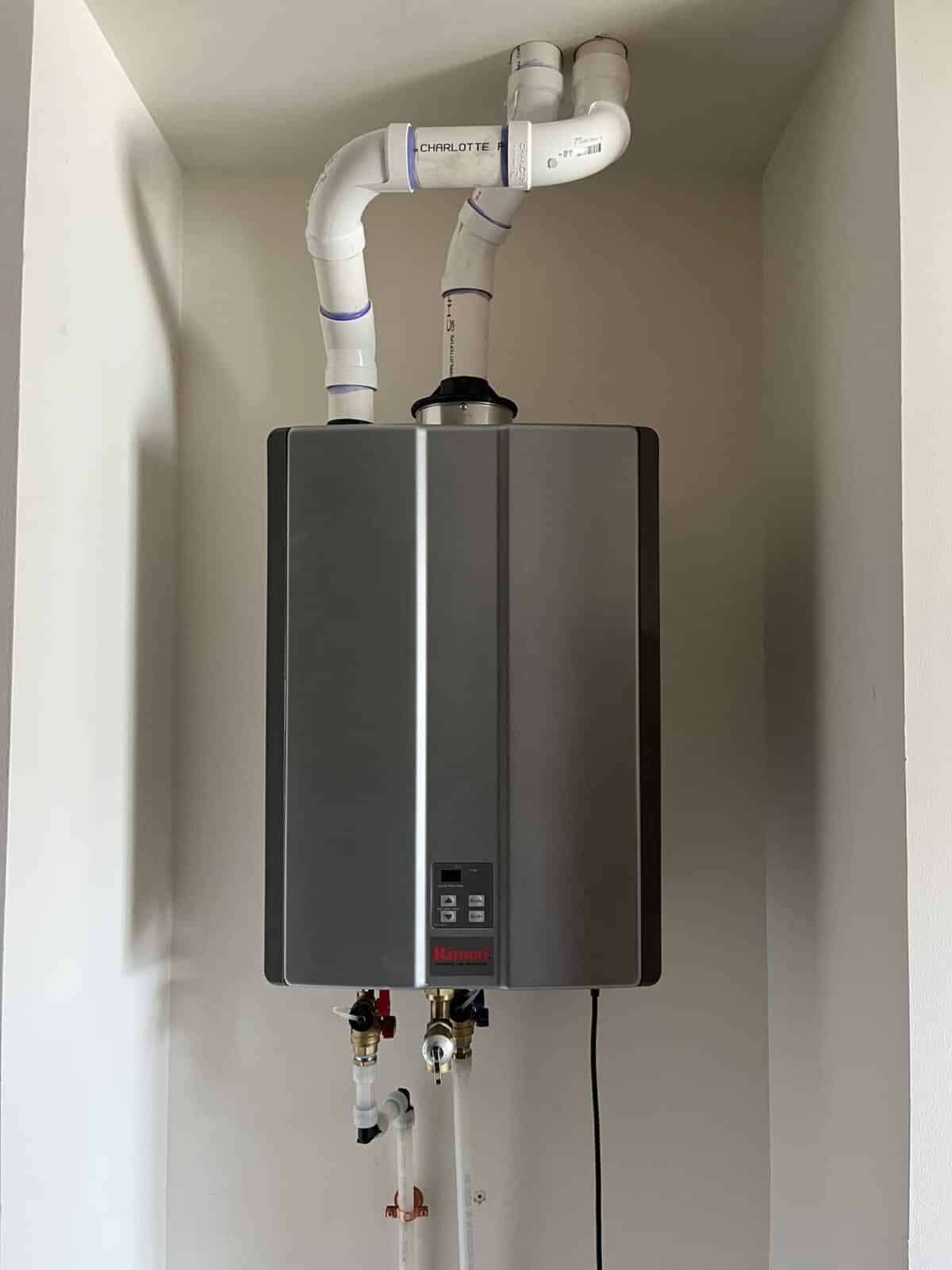 Tankless water heater install